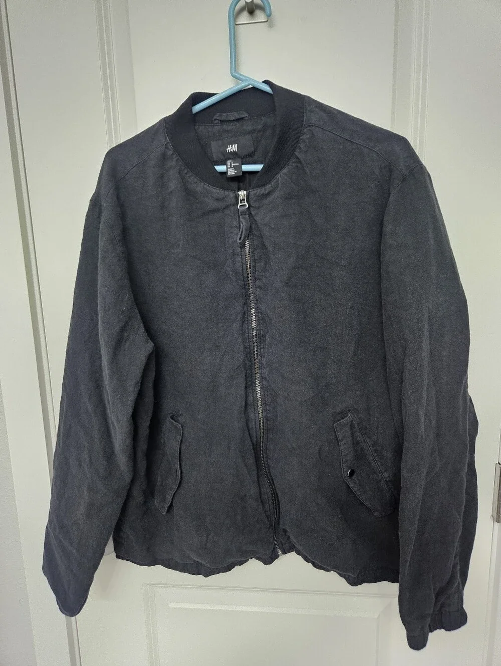 H&M Black Washed Bomber Jacket